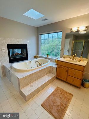 Bathroom, Dual Sink Vanities, Fireplace, Interior