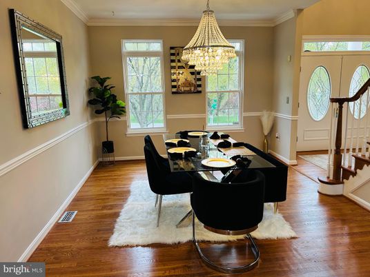 Chandelier, Dining room, Interior, Wood Texture Flooring