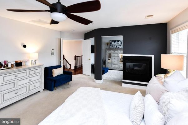 Bedroom, Fireplace, Interior