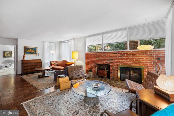 Fireplace, Interior, Living room, Pendant Lights, Stone Walls, Wood Texture Flooring