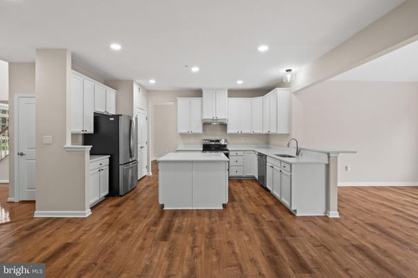 Interior, Kitchen, Recessed Lighting, Wood Texture Flooring