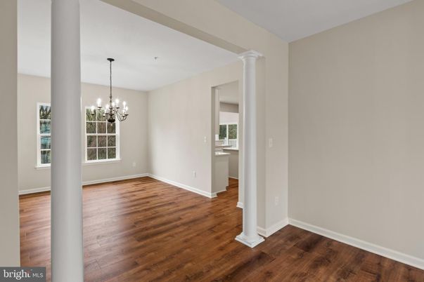 Chandelier, Empty room, Interior, Wood Texture Flooring