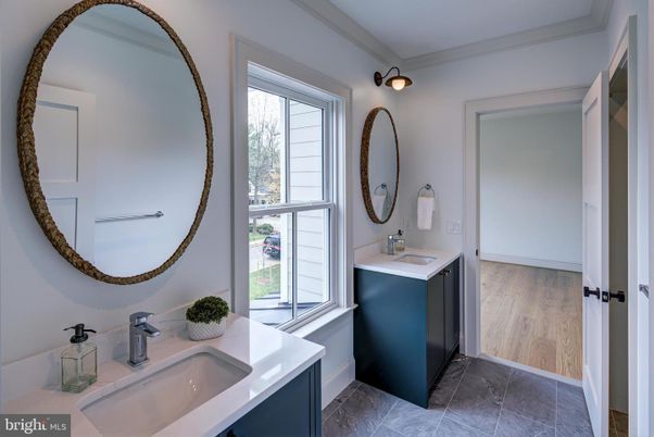 Bathroom, Dual Sink Vanities, Interior, Wood Texture Flooring