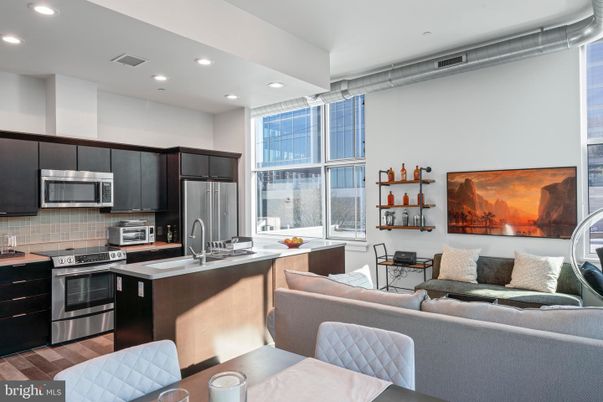 Interior, Kitchen, Living room, Recessed Lighting, Stainless Steel Appliances, Wood Texture Flooring