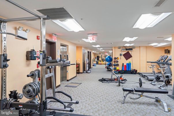 Fitness Equipment, Gym, Interior, Recessed Lighting