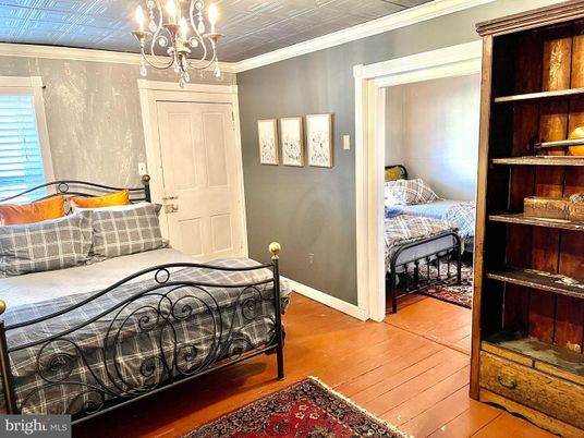 Bedroom, Chandelier, Interior, Wood Texture Flooring