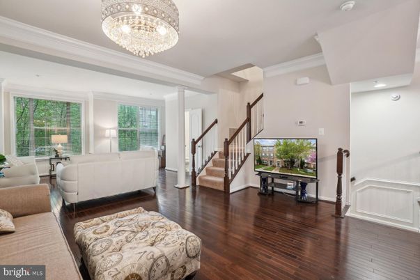 Chandelier, Interior, Living room, Recessed Lighting, Wood Texture Flooring