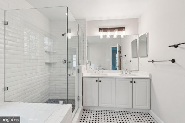 Bathroom, Dual Sink Vanities, Glass Shower, Interior