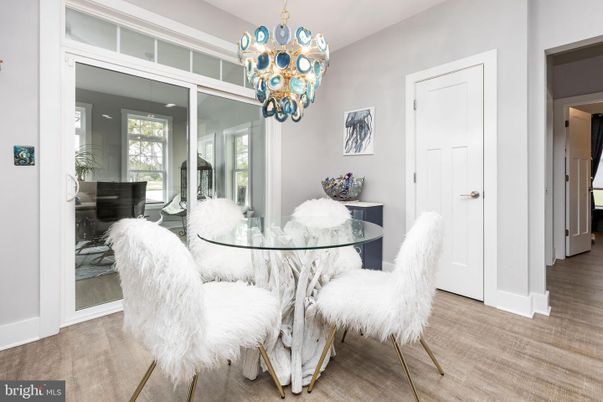 Chandelier, Dining room, Interior, Wood Texture Flooring