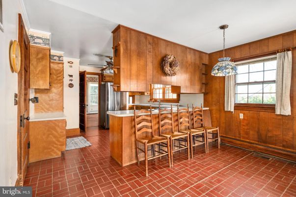 Dining room, Interior, Kitchen, Pendant Lights, Wooden Walls