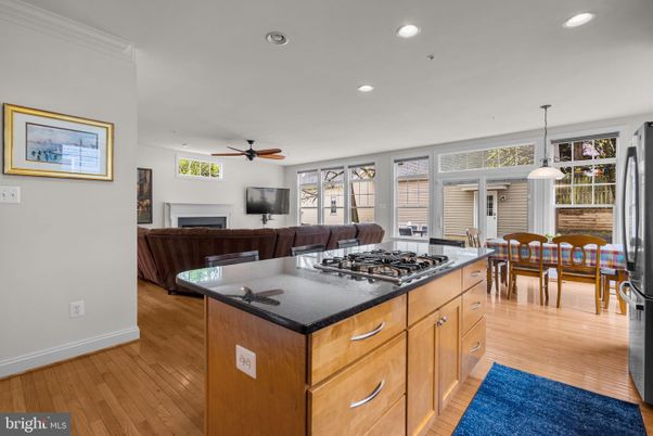Dining room, Interior, Kitchen, Living room, Pendant Lights, Recessed Lighting, Wood Texture Flooring