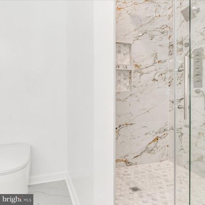 Bathroom, Glass Shower, Interior, Marble, Marble Walls