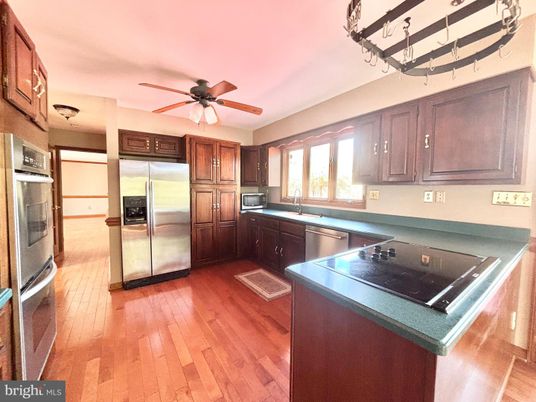 Interior, Kitchen, Stainless Steel Appliances, Wood Texture Flooring
