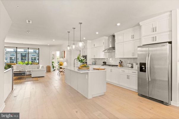 Interior, Kitchen, Living room, Pendant Lights, Recessed Lighting, Stainless Steel Appliances, Wood Texture Flooring