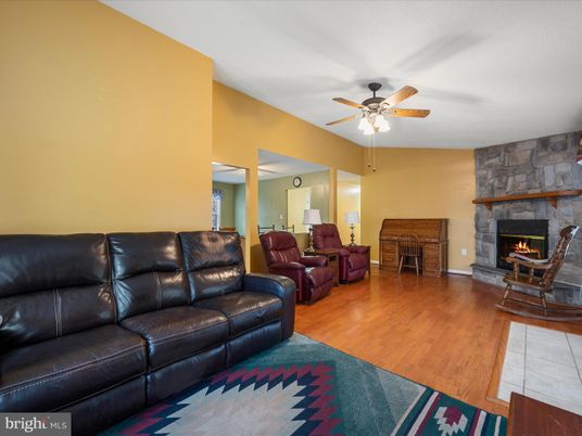 Fireplace, Interior, Living room, Stone Walls, Wood Texture Flooring