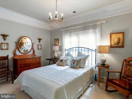 Bedroom, Chandelier, Interior