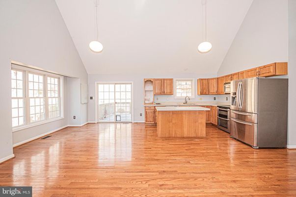 Interior, Kitchen, Pendant Lights, Wood Texture Flooring