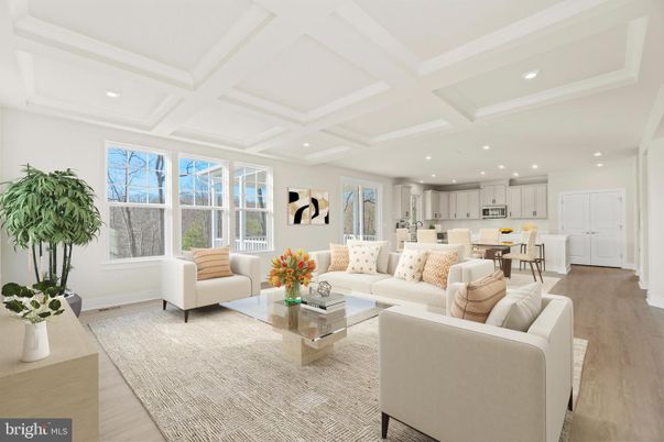Interior, Kitchen, Living room, Recessed Lighting, Wood Texture Flooring