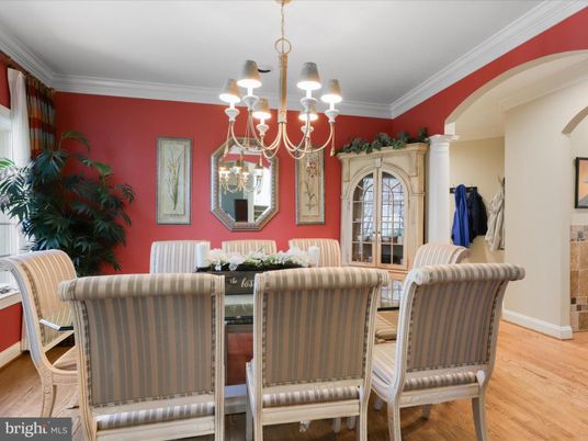 Chandelier, Dining room, Interior, Wood Texture Flooring