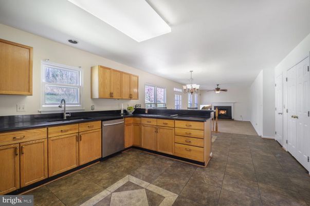 Chandelier, Fireplace, Interior, Kitchen