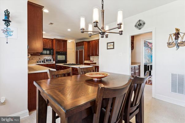 Dining room, Interior, Kitchen, Pendant Lights, Recessed Lighting, Stainless Steel Appliances
