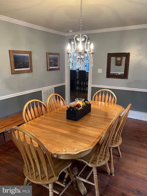 Chandelier, Dining room, Interior, Wood Texture Flooring