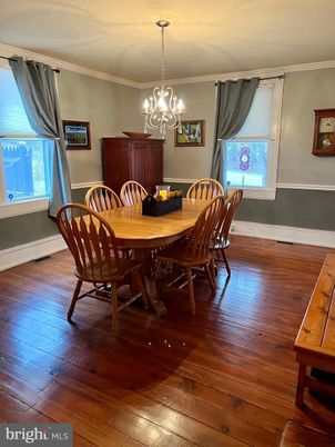 Chandelier, Dining room, Interior, Wood Texture Flooring