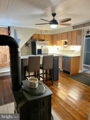 Interior, Kitchen, Stainless Steel Appliances, Wood Texture Flooring