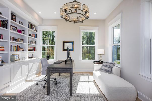 Chandelier, Home Office, Interior, Recessed Lighting
