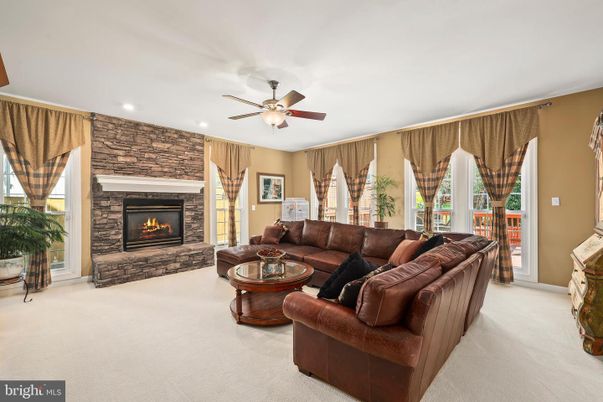 Fireplace, Interior, Living room, Recessed Lighting, Stone Walls