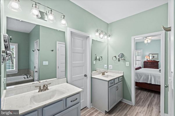 Bathroom, Bedroom, Dual Sink Vanities, Interior, Wood Texture Flooring