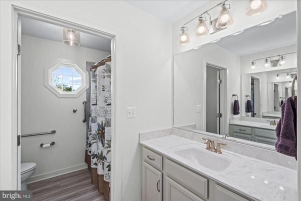 Bathroom, Dual Sink Vanities, Interior, Wood Texture Flooring