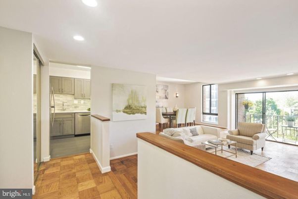 Dining room, Interior, Kitchen, Living room, Recessed Lighting, Wood Texture Flooring