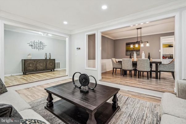 Dining room, Interior, Pendant Lights, Recessed Lighting, Wood Texture Flooring