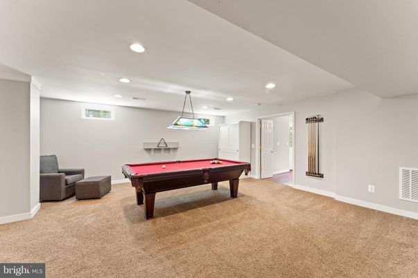 Billiard Table, Game Room, Interior, Pendant Lights, Recessed Lighting