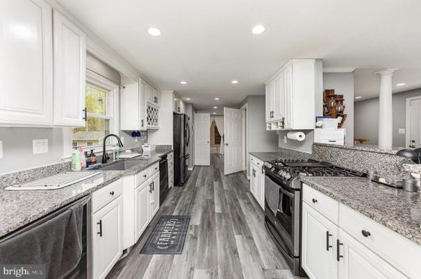 Interior, Kitchen, Recessed Lighting, Wood Texture Flooring