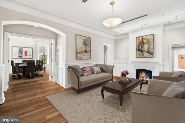 Dining room, Fireplace, Interior, Living room, Pendant Lights, Wood Texture Flooring
