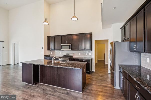 Interior, Kitchen, Pendant Lights, Wood Texture Flooring
