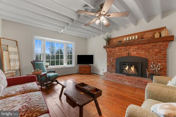 Fireplace, Interior, Living room, Stone Walls, Wood Texture Flooring