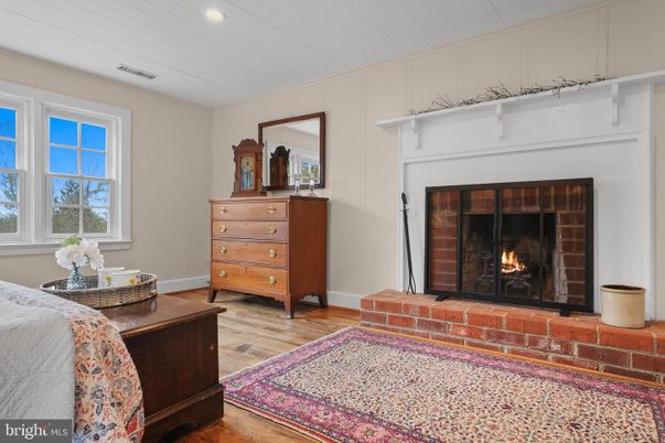 Fireplace, Interior, Recessed Lighting, Wood Texture Flooring
