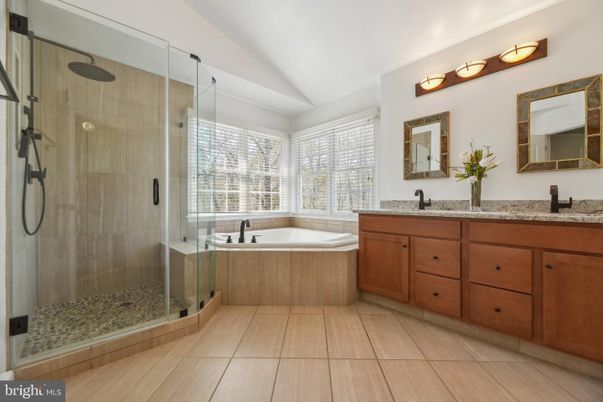 Bathroom, Dual Sink Vanities, Glass Shower, Interior