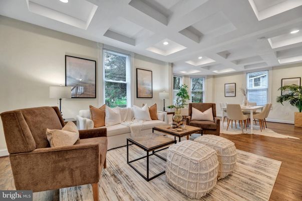 Dining room, Interior, Living room, Recessed Lighting, Wood Texture Flooring