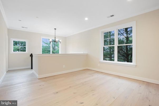 Empty room, Interior, Pendant Lights, Recessed Lighting, Wood Texture Flooring