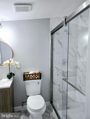 Bathroom, Glass Shower, Interior, Marble, Marble Walls