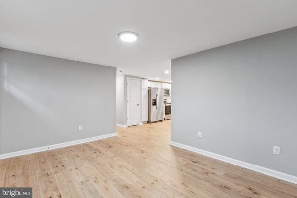 Empty room, Interior, Kitchen, Recessed Lighting, Wood Texture Flooring