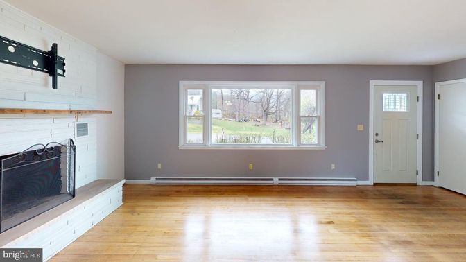 Empty room, Fireplace, Interior, Wood Texture Flooring