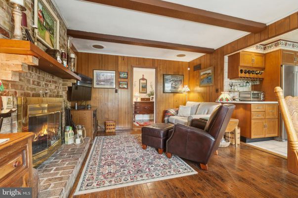Fireplace, Interior, Living room, Stone Walls, Wooden Beams, Wood Texture Flooring, Wooden Walls