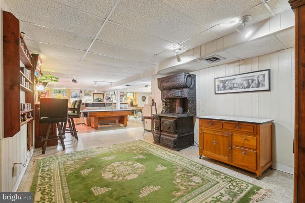 Billiard Table, Game Room, Interior, Pendant Lights, Piano