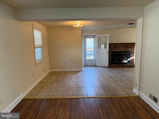 Empty room, Fireplace, Interior, Wood Texture Flooring