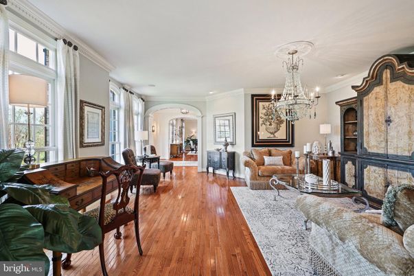 Chandelier, Interior, Living room, Recessed Lighting, Wood Texture Flooring